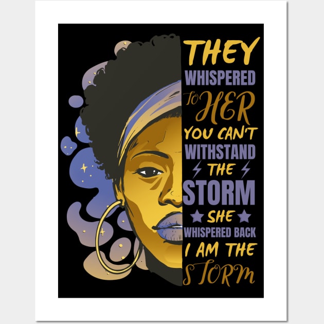 African Woman Afro I Am The Storm Black History Month Wall Art by Hypnotic Highs